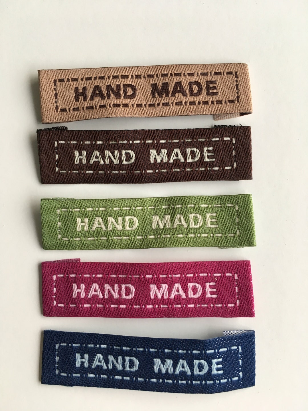 Woven Fabric Hand Made Sew-in Labels, Choice of Colors - Etsy UK