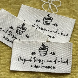 5 Cotton Handmade Fabric Sew-in Labels – Original Design