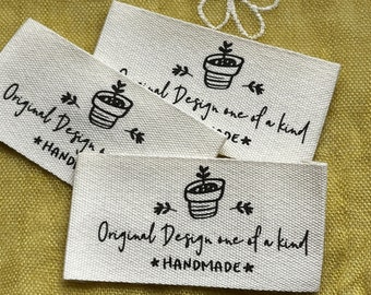 5 Cotton Handmade Fabric Sew-in Labels – Original Design