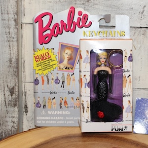 Vintage Blonde Haar Barbie „Solo in the Spotlight“ Schlüsselanhänger, Original Box, 1995 Mattel, Artikuliert