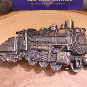 Vintage Steam Engine Train by American Buckle Co, Chicago belt buckle, 1980 Made in USA