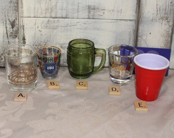 Vintage Shot Glasses, Red Cup, Oxford, Hard Rock, Green Barrel, Gold Ship