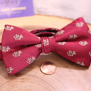 Vintage Mens Golfing The Century Club Maroon and Gold Bow Tie, Adjustable, Golf Bow Tie