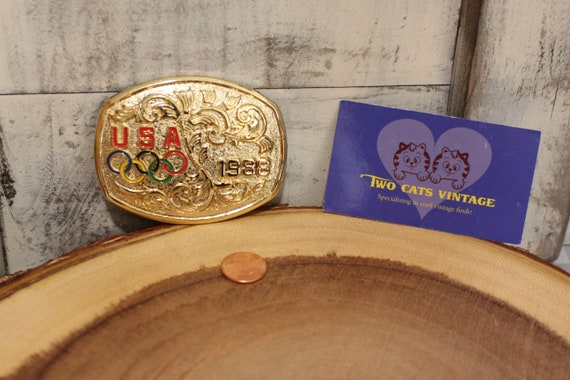 Vintage United States Olympic Belt Buckle, US Oly… - image 1