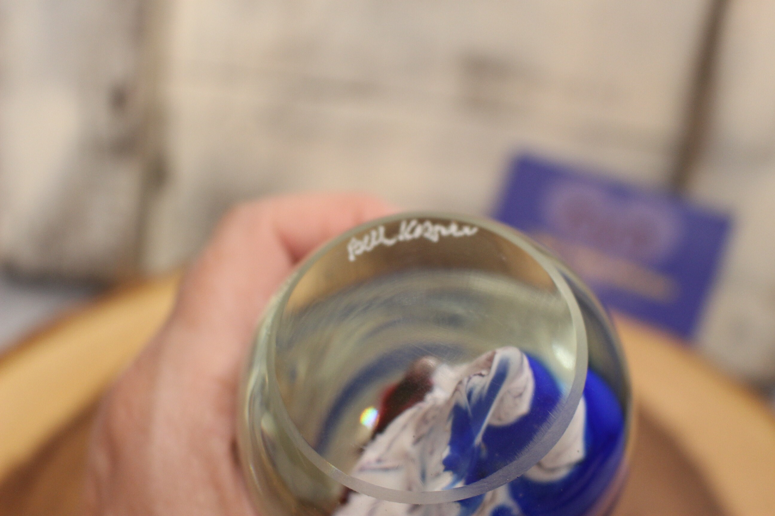 Extra Large Hand Blown Coral and Jellyfish Look Paperweight Encased in ...