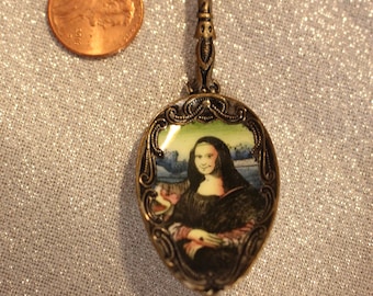 Vintage Souvenir Art Enamelled Spoon "Mona Lisa" Czechoslovakia Klepa Arts