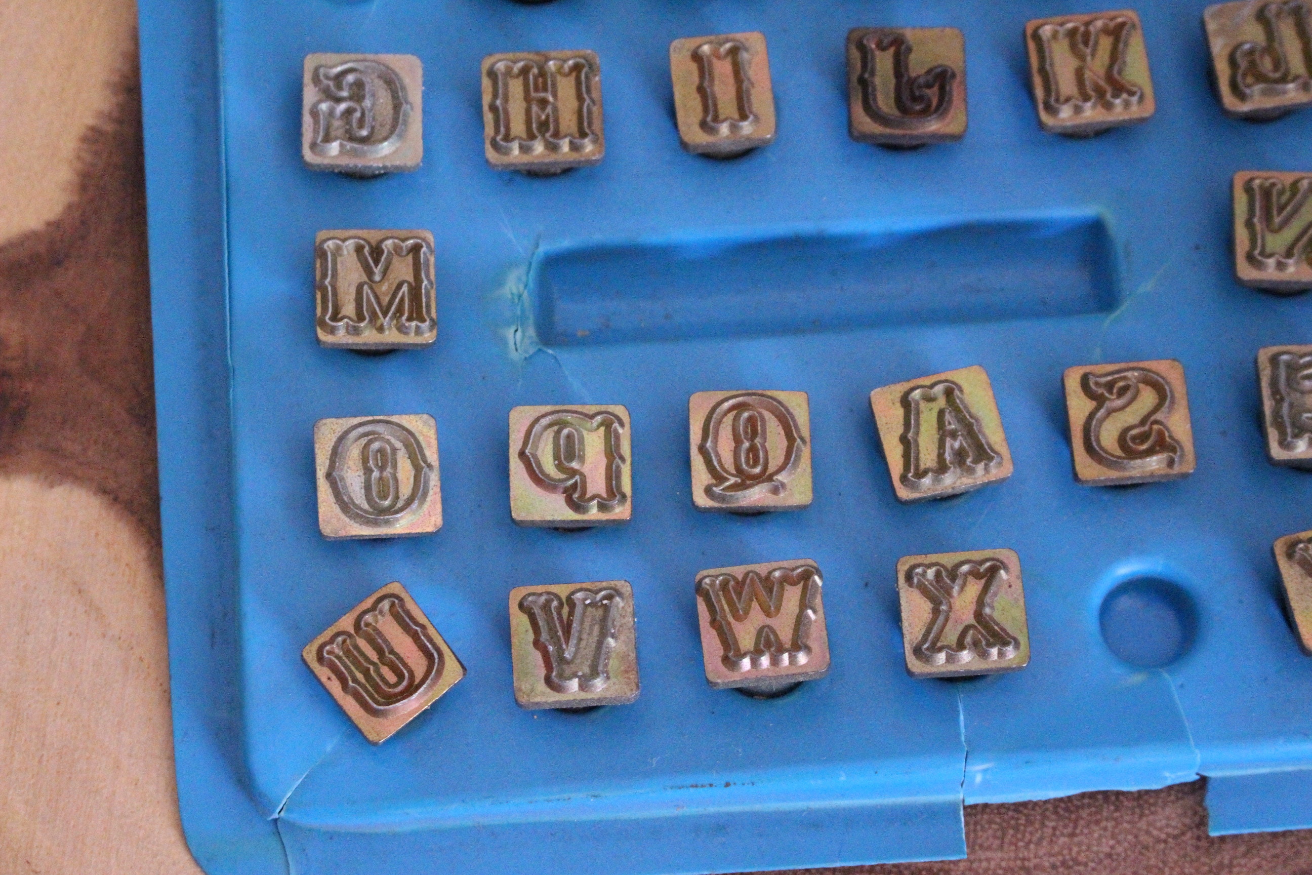 Vintage Brass Letter Set of 24 Brass stamps Leather Punch Etsy