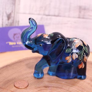RARE Fenton for Lenox, Blue Elephant, Hand Painted, Signed By Artist, Marked Fenton