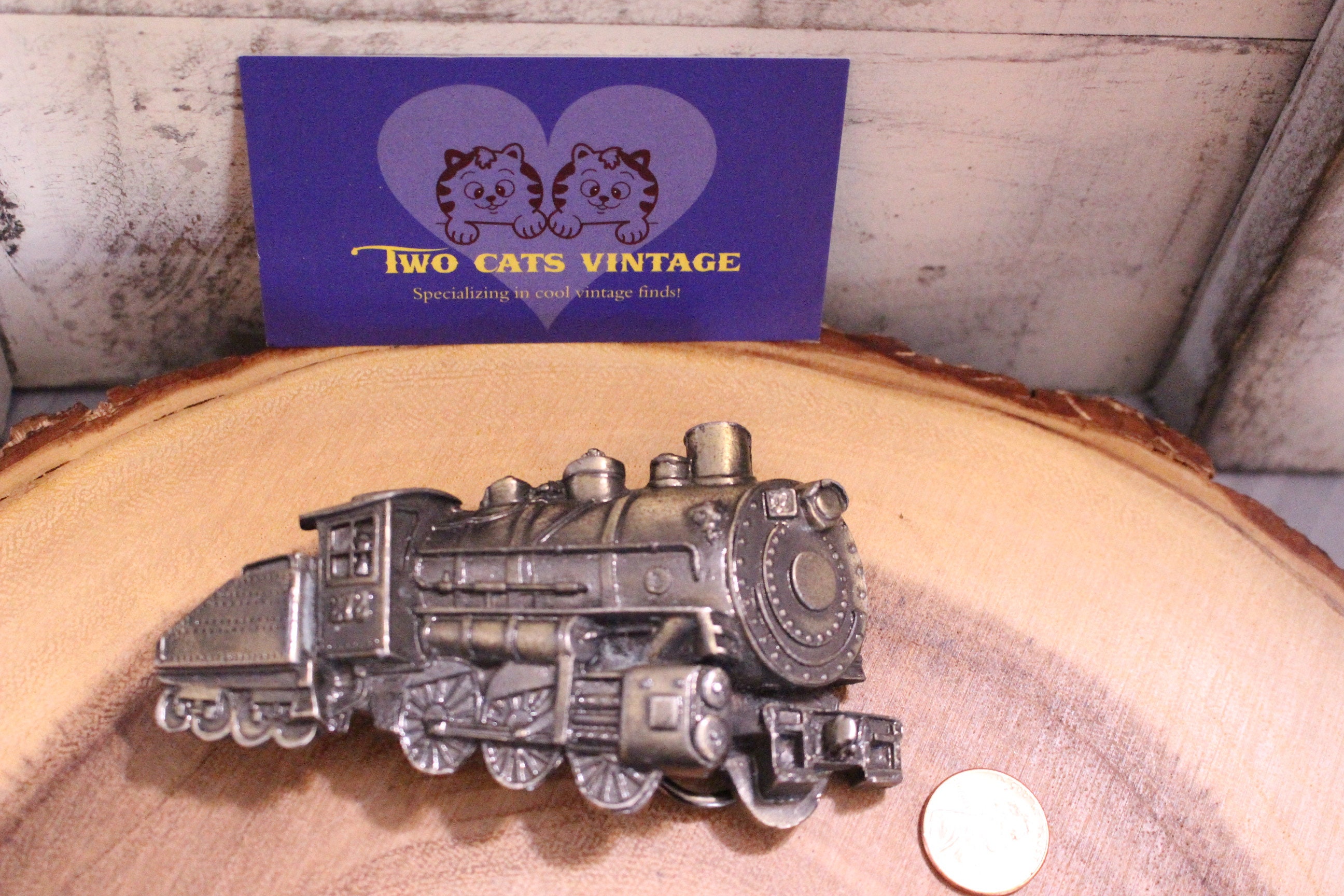Boucle De Ceinture Vintage 1988 - Locomotive à Vapeur USA - Marque Siskiyou - Thème Américain - Occasion