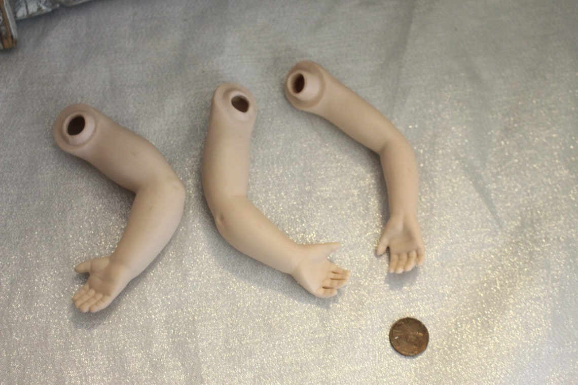 Vintage Porcelain baby Doll Arms Doll Parts Pink Bisque Etsy