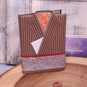 Vintage Fabric Japanese Address Book with Beautiful Kimono with Obi, New Old Stock, No Box, Collectible, As Is