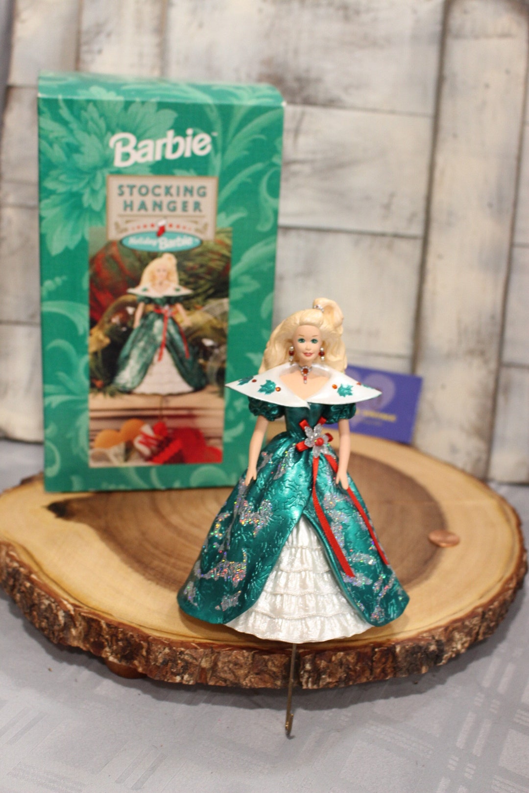 Vintage Barbie Stocking Hanger, Holiday Barbie, Hanger Original Box