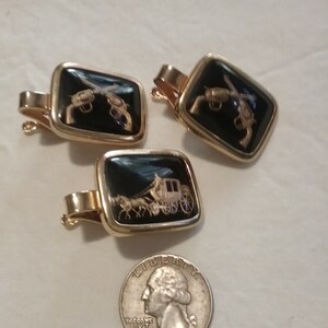 Vintage cuff links & tie clip