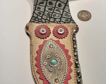 vintage kids belt and knife sheath