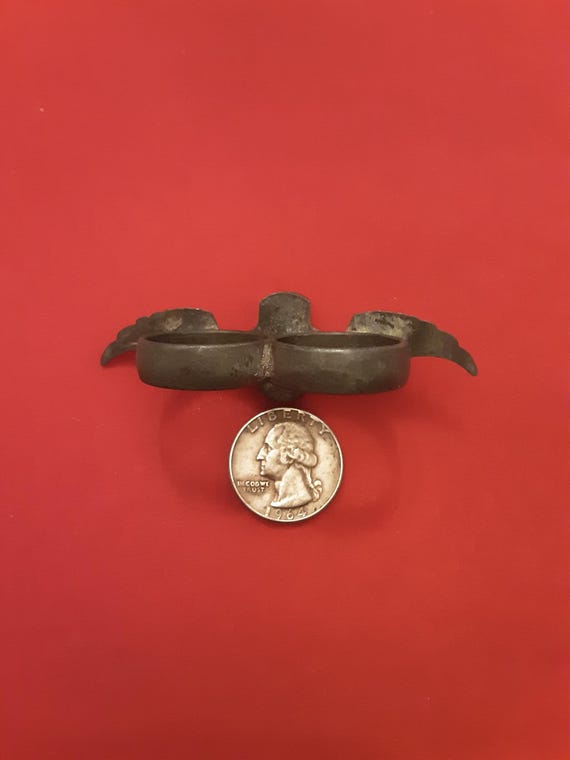 Vintage Skull Wing Steel Ring, Size 9.5 - image 5