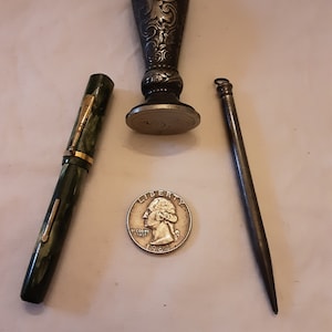Antique stationary set & wax seal stamp