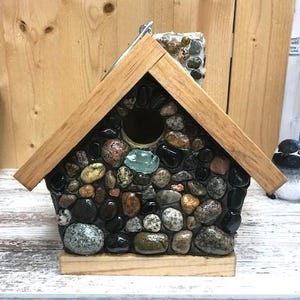 Chickadee Birdhouse, Lake Superior Stones Keweenaw Copper Gift Idea FREE Shipping & Giftwrapping