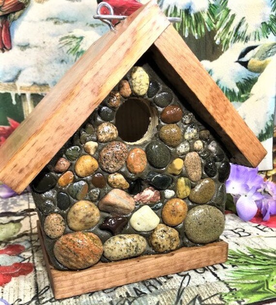 Home & Living Chickadee Birdhouse Lake Superior Stones Keweenaw Copper
