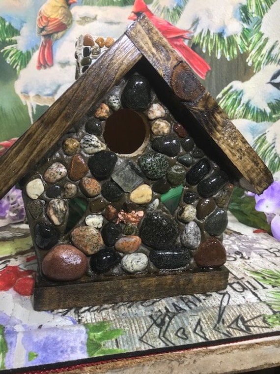Home & Living Chickadee Birdhouse Lake Superior Stones Keweenaw Copper