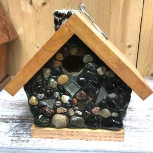 Chickadee Birdhouse, Lake Superior Stones Keweenaw Copper Gift Idea FREE Shipping & Giftwrapping