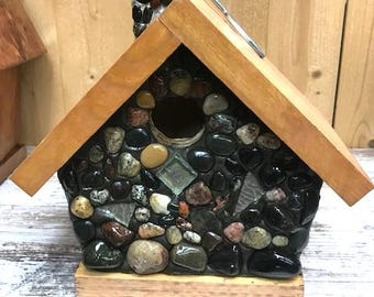 Chickadee Birdhouse, Lake Superior Stones Keweenaw Copper Gift Idea FREE Shipping & Giftwrapping