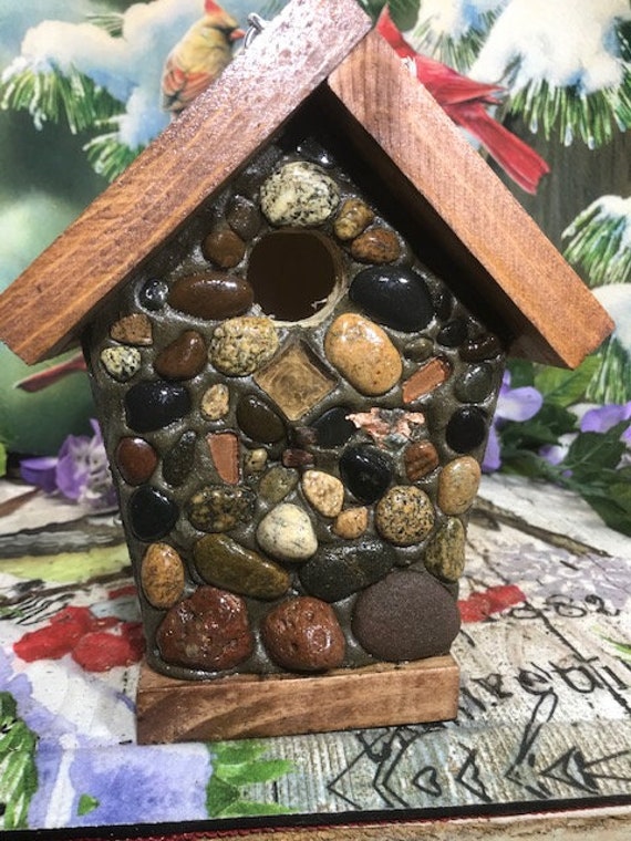 Home & Living Chickadee Birdhouse Lake Superior Stones Keweenaw Copper