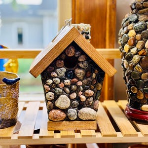 Chickadee Birdhouse Lake Superior Stones, FREE Shipping Parent Gift Idea