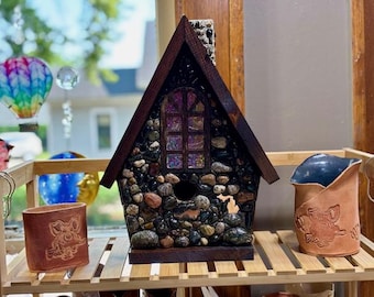 Solar Lighted Stone Lake Superior Stone Chalet House