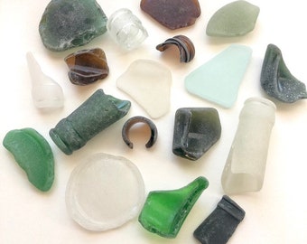 One Pound Frosted Bahamas Sea Glass Bottle Pieces