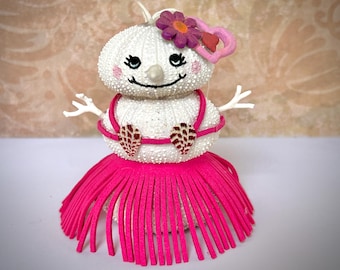 Hula Dancer Shell Christmas Ornament, Hawaiian Island Decor