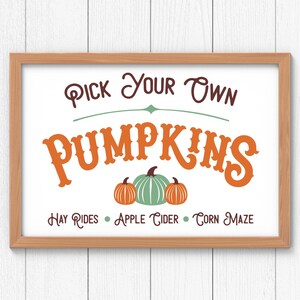 Pick Your Own Pumpkins SVG Cut File – Vintage Fall Farmhouse Sign Design for Cricut