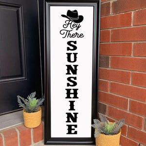 Letrero de porche con sombrero de vaquero SVG: Hola, sol, diseño country western (uso comercial)