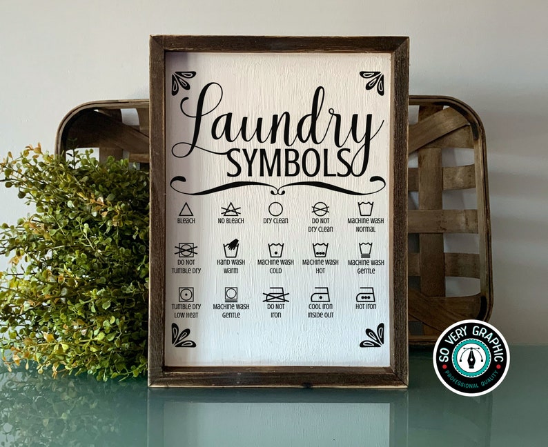 Laundry Room Symbols Sign SVG Design for Cricut Silhouette Scan N Cut Machines image 1