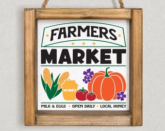 Farmers Market Sign SVG: Rustic Farmhouse Kitchen Decor (Digital Download)
