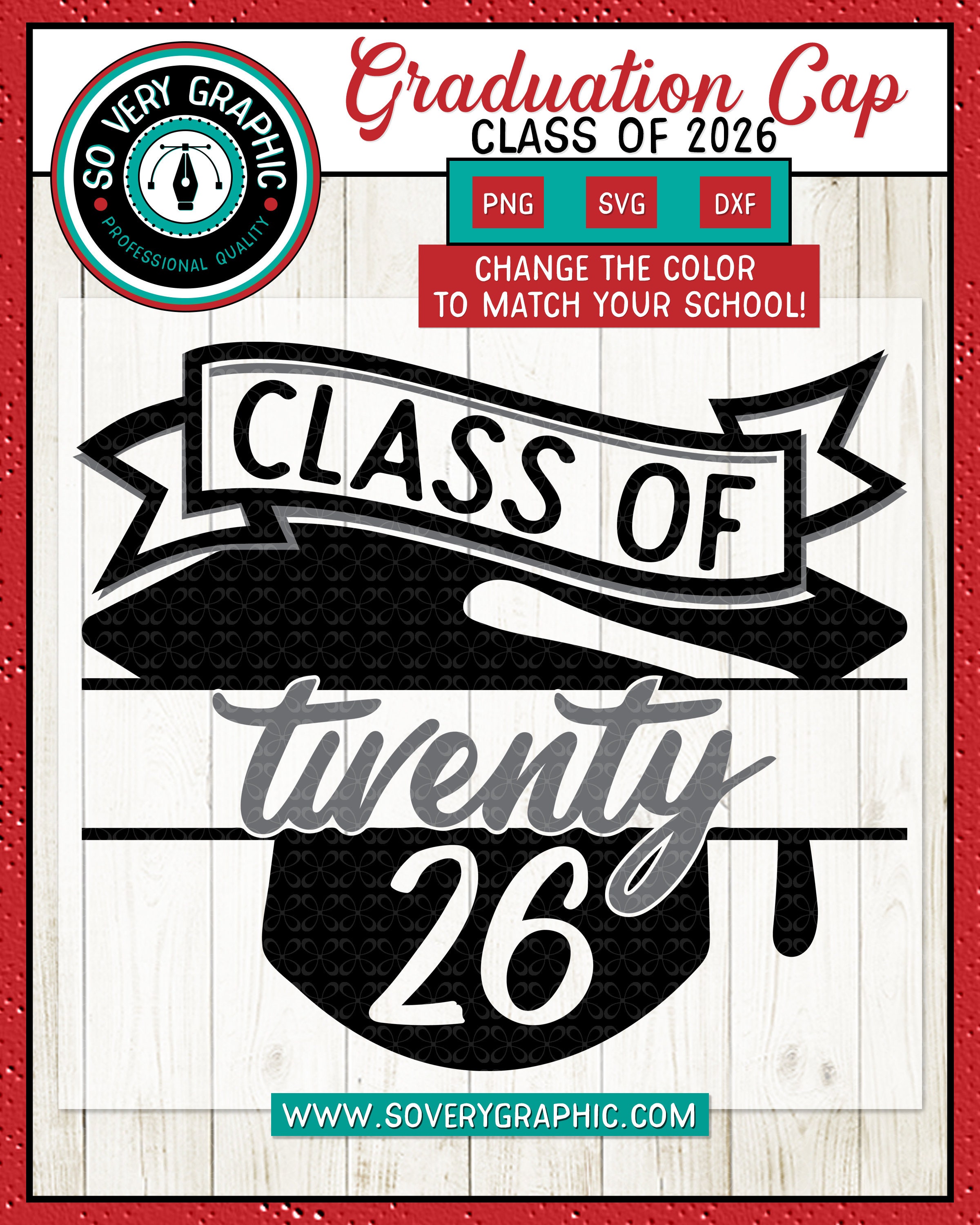 Clase De 2026 Svg Cut File School Graduation Cap Etsy