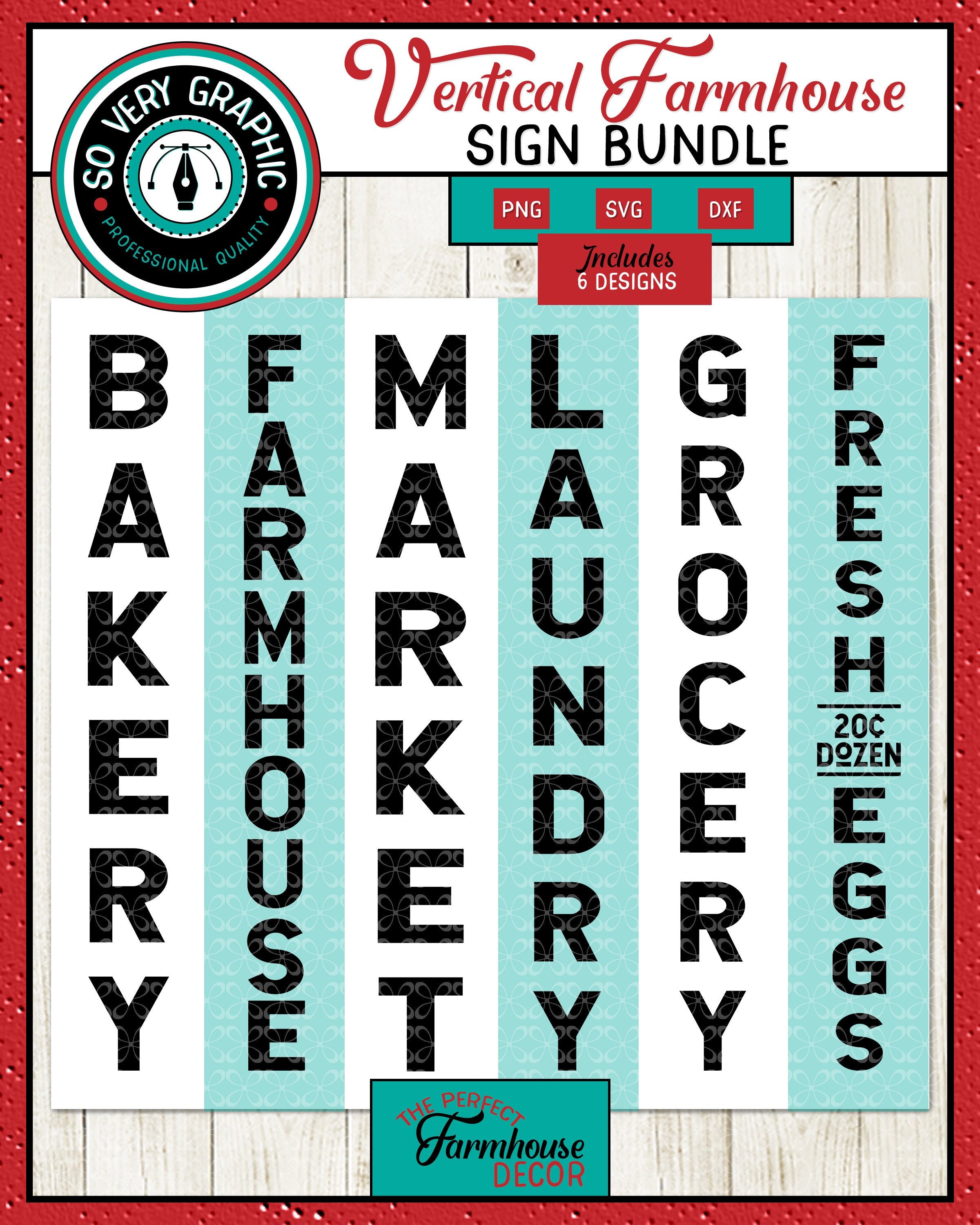 Download Farmhouse Vertical Sign Bundle 6 Designs SVG Cut Files | Etsy