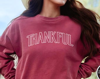 Thankful SVG Cut File: Thanksgiving Word SVG, Gratitude Quote Design for Cricut and Silhouette