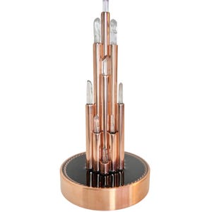 Earthpipe Cloudbuster with Shungite, Iron, Copper, Quartz, & 1/2 Lost Cubit Tensor Ring -25x10cm