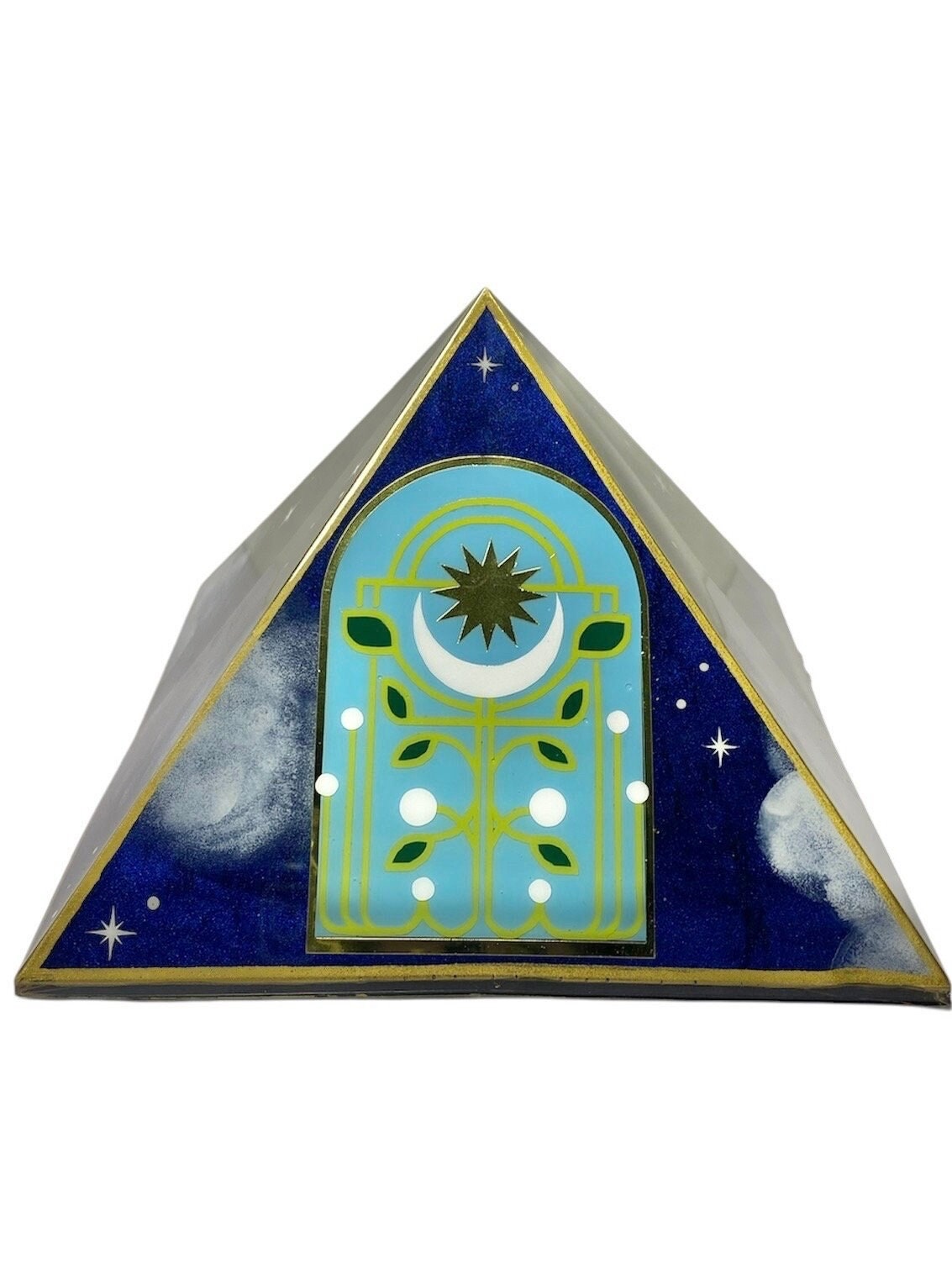 8 Sided Cheops Orgone Pyramid - Night Sky / Garden Door on