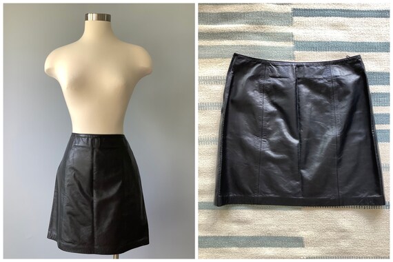1980s Vintage United Colors of Benetton Black Leat