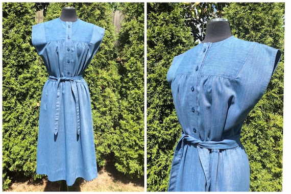 Vintage Herringbone Twill Work Dress