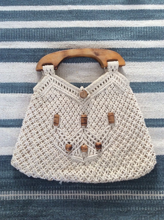 1970s Vintage Macramé All Day Bag