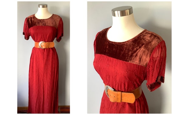 1990s Vintage April Cornell Spice Orange Embroider