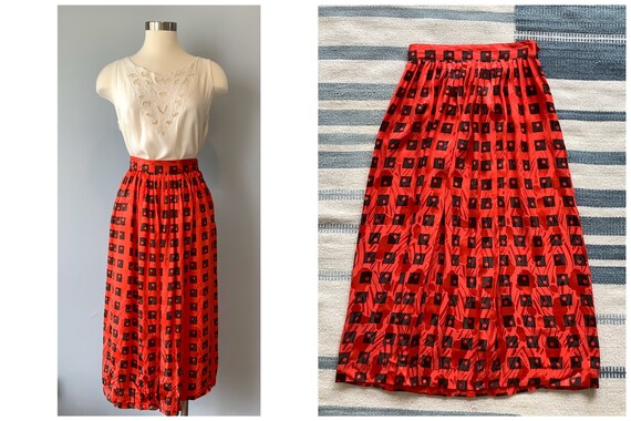 1970s Vintage Malcolm Starr Red and Black Geometri