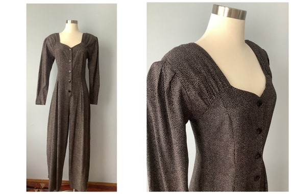 1990s Vintage Polka Dot Jumpsuit