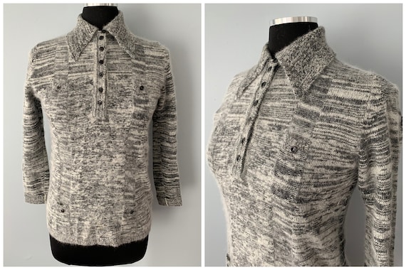 70s does 30s Vintage Angora Lambswool Space Dyed S