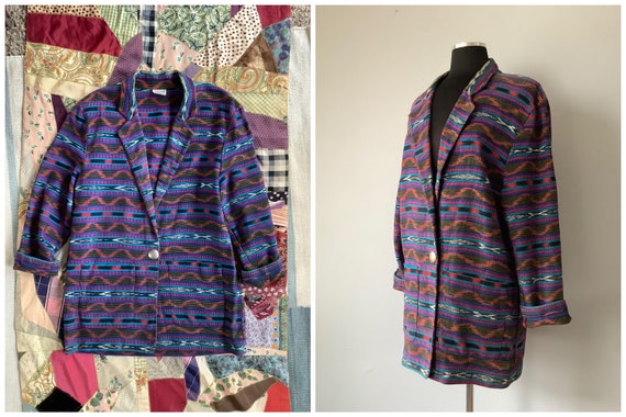 1980s Vintage Southwestern Oversized Blazer
