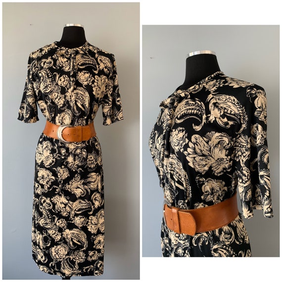 1960s Vintage Paisley Print Day Dress Plus | Volup