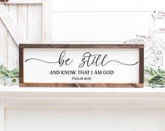 Be Still and Know I am God Religious Wood Sign | Wood Scripture Sign | Bible Verse Sign | Christian Sign | Religious Gifts | Religious Decor