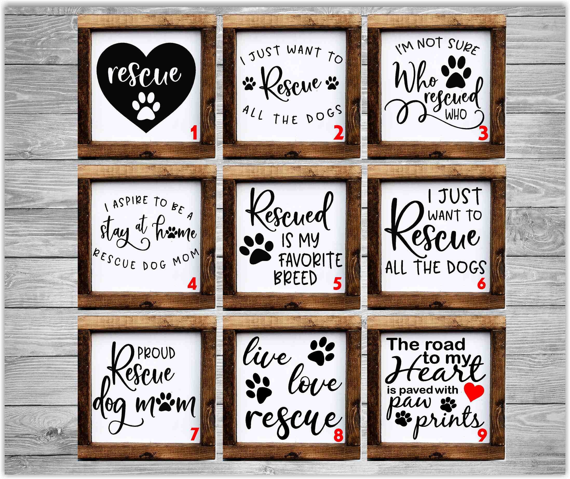 Cute Rescue Dog Wooden Tabletop Signs Dog Signs Funny Dog - Etsy